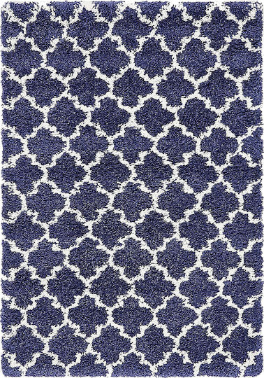 Saray Home Moroccan Wooven Shaggy 200x300cm Μπλε / Ιβουάρ