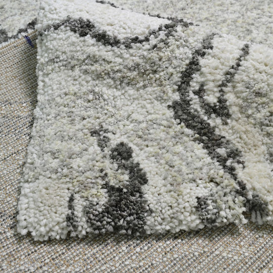 Saray Home Moroccan Abstract Χαλί Ορθογώνιο Shaggy Ιβουάρ / Γκρι 240x300cm