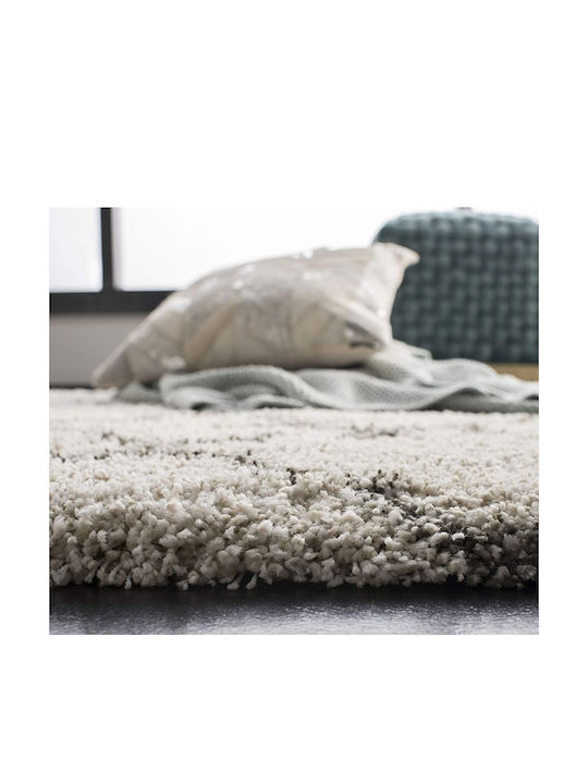 Saray Home Moroccan Teppich Rechteckig Zottelig Synthetisch,Polyester/Cotton/Leather Beige / Grey
