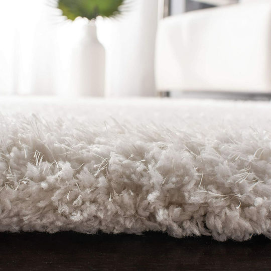 Saray Home Supreme Teppich Rechteckig Zottelig Synthetisch,Polyester/Cotton/Leather Ivory Coast