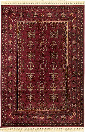 Newplan Persia 315 Teppich Rechteckig Synthetisch,Polyester/Cotton/Leather mit Fransen Burgundy