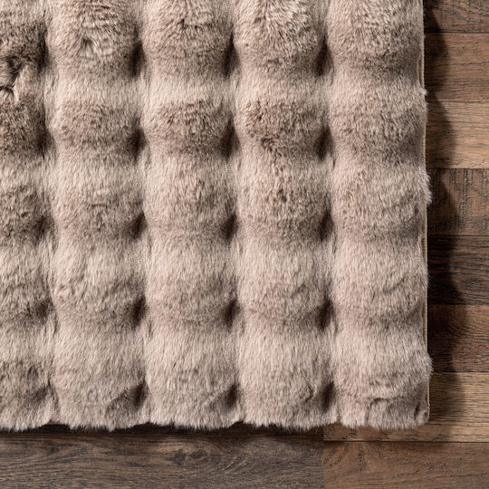 Saray Home Solid Design Antiderapant Covor Rectangular Shaggy Din blană Moka maro