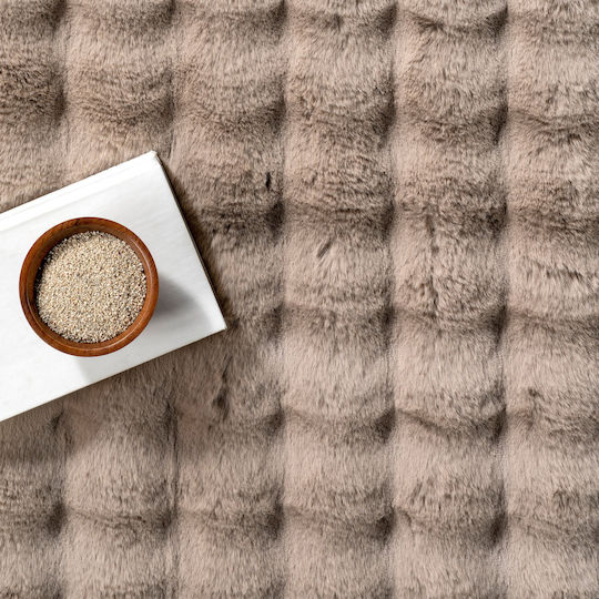 Saray Home Solid Design Antiderapant Covor Rectangular Shaggy Din blană Moka maro