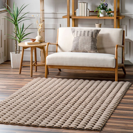 Saray Home Solid Design Antiderapant Covor Rectangular Shaggy Din blană Moka maro