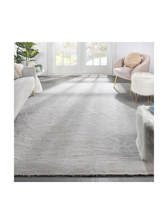 Saray Home Solid Rutschfest Teppich Rechteckig Zottelig Pelzige Gray