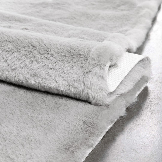 Saray Home Solid Anti-slip Rug Rectangular Shaggy Furry Gray