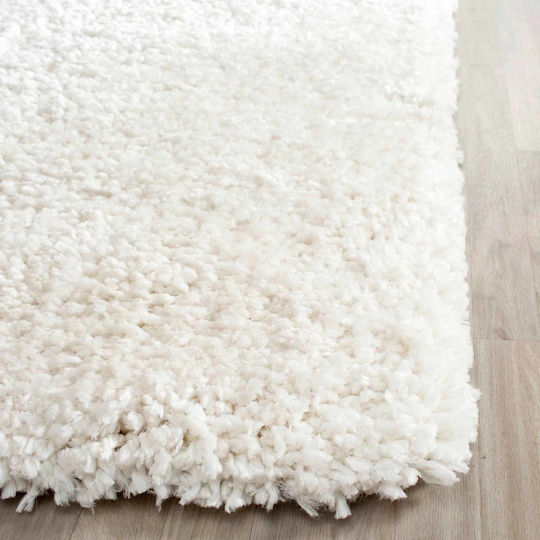 Saray Home Teppich Rechteckig Zottelig Synthetisch,Polyester/Cotton/Leather Ivory Coast