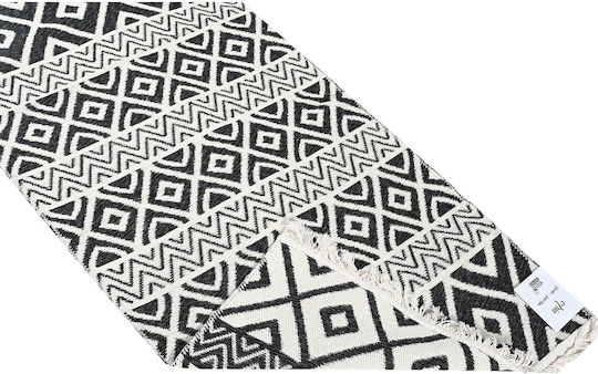 Polcarpet Aria Artkilim 23500 Rug Rectangular Summer Cotton with Fringes Black