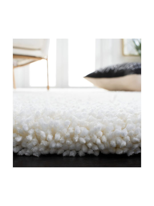 Saray Home Teppich Rechteckig Zottelig Synthetisch,Polyester/Cotton/Leather Ivory Coast