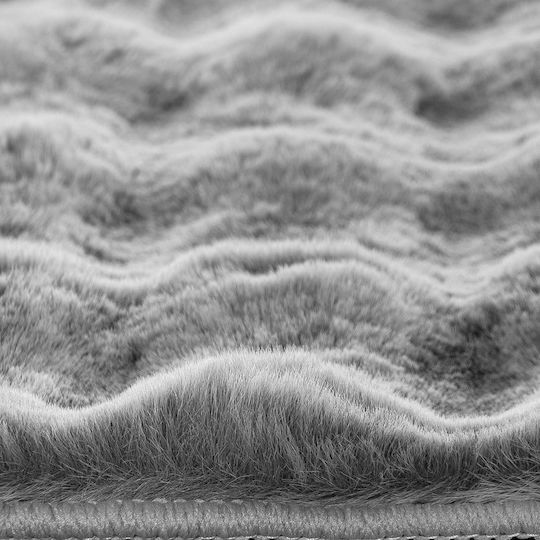 Beauty Home Non-slip Rectangular Shaggy Gray Living Room Rug 67x140cm 9649-67X140-GRAY