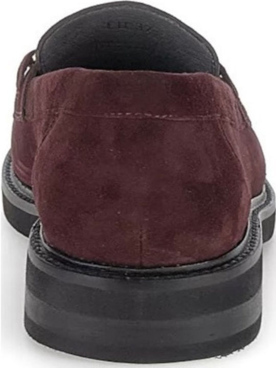 Δερμάτινα Γυναικεία Loafers σε Μπορντό Χρώμα