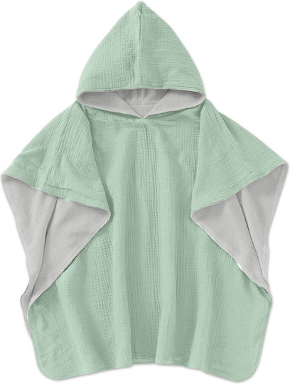 Beach Towel Kids Poncho Made Double Muslin Terry Kidizi 2-5 Ani Verde