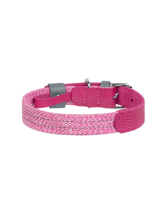 Dog Collar Made Natural Leather Recycled Cotton Qr Code Waudog Classic Size M Pink Dog Collar Made Natural Leather Recycled Cotton Qr Code Waudog Classic Size M Pink