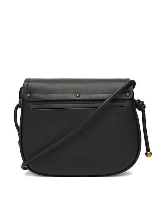 Classic Leder Damentasche Schultertasche Schwarz