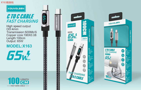 Charging & Data Digital Display USB 2.0 Cable USB-C male - USB-C 65W 1m (901639)