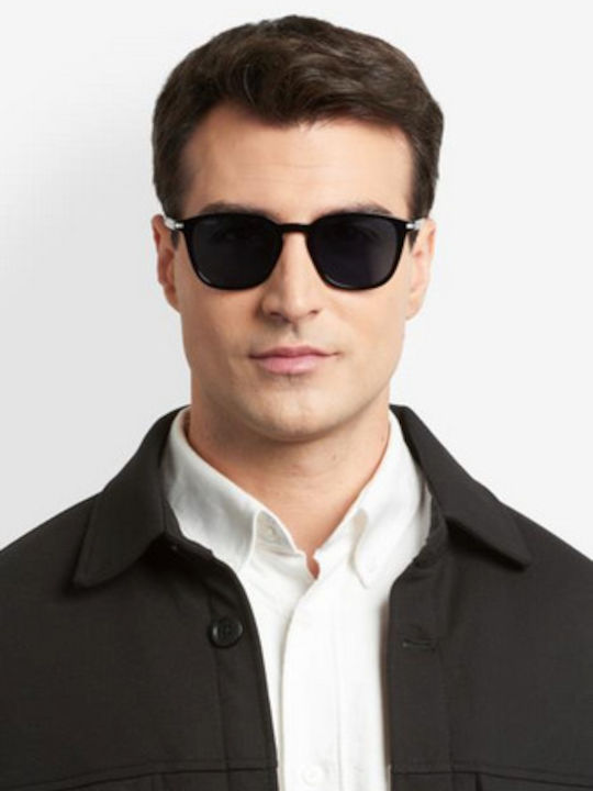 Boss Men's Sunglasses with Black Plastic Frame and Blue Lens BOSS 1845/S 807/KU