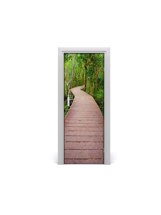 Path In Jungle Self-adhesive Wall Mural Doors 75x205 Cm Path In Jungle Self-adhesive Wall Mural Doors 75x205 Cm