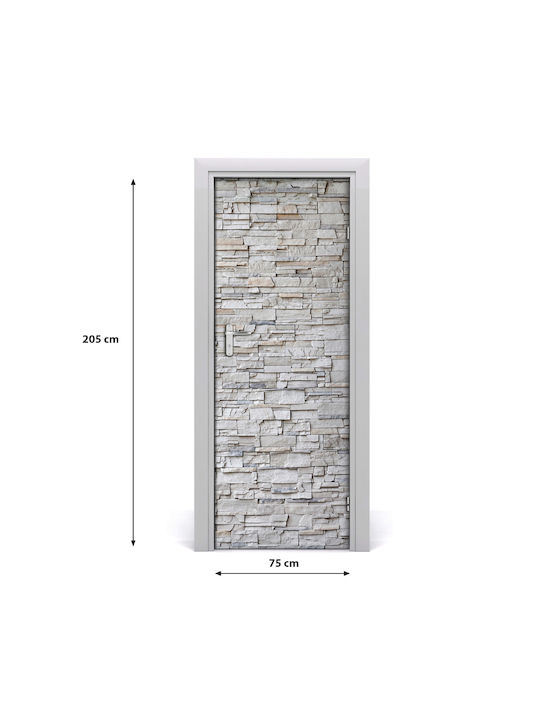 Stone Wall Sticker Mural Door 75x205 Cm