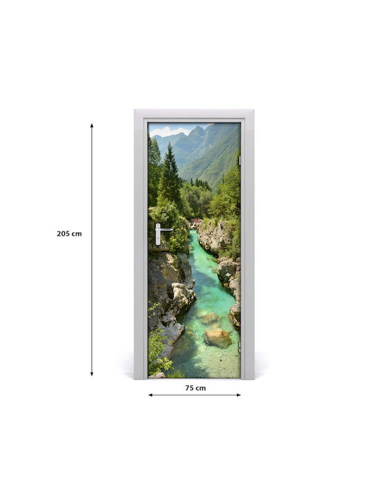 Mountain Stream Sticker Wall Mural Door 75x205 Cm