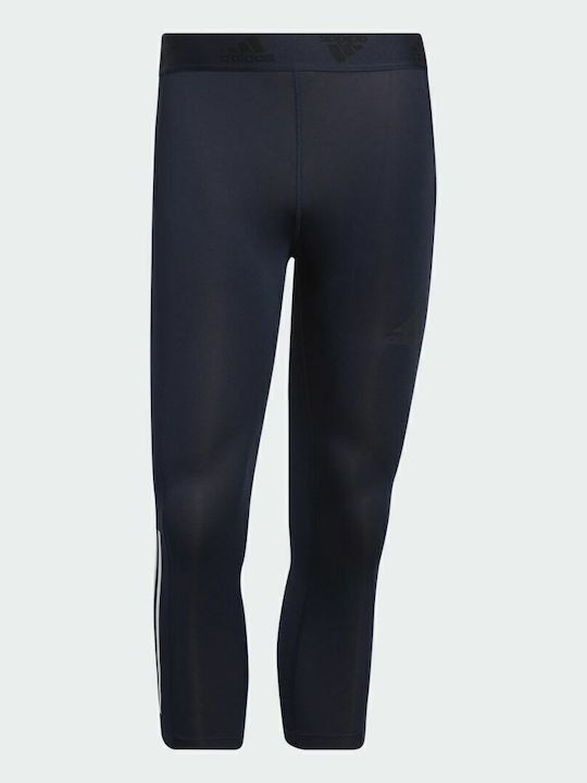 adidas Techfit 3/4 3-Stripes Ανδρικό Αθλητικό Κολάν Compression Capri Μπλε