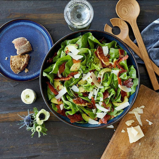 Bitz Salatschüssel Keramik Schwarz 30x30cm 1Stück