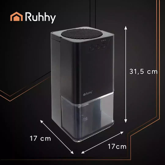 Ruhhy 00026494 Dezumidificator cu Compresor 0.38lt Negru