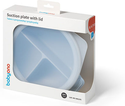 Babyono Baby Food Plate made of Silicone Blue