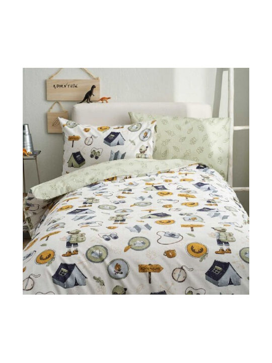 Vesta Home Σετ Παιδική Παπλωματοθήκη Μονή με Μαξιλαροθήκη Βαμβακερή Πολύχρωμη 170x240εκ.