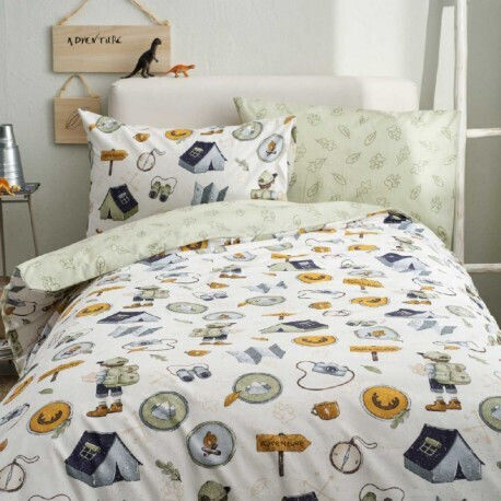 Vesta Home Set Kinderbettbezug Einzel mit Kissenbezug Baumwolle Mehrfarbig 170x240cm