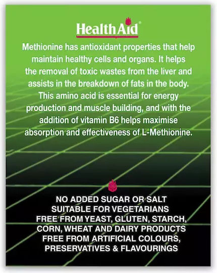 Health Aid L-methionine 550mg & Vit B6 60tabs