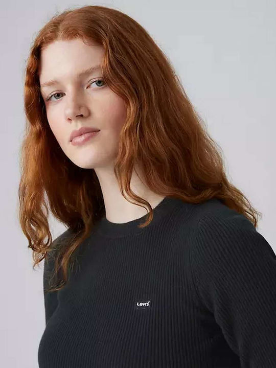 Bluza Damă Pulover Anthracite Night, Material Rib Negru