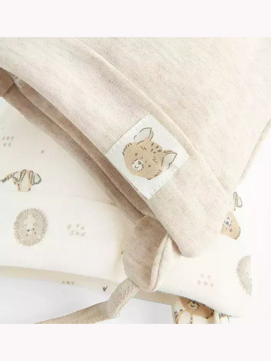 Kids Beanies Set Fabric Beige 2pcs