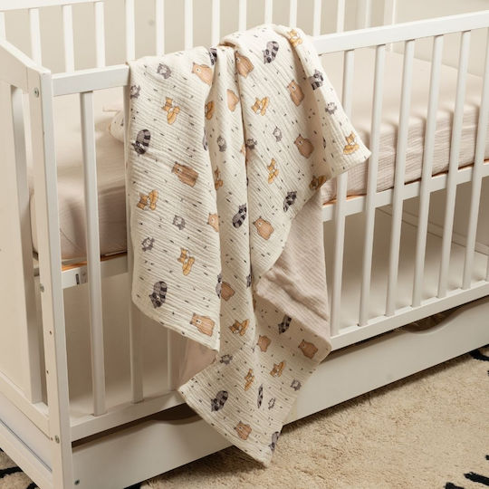 Kidizi Decke Wickeltücher für Kinderzimmer Baumwolle Beige 100x100cm