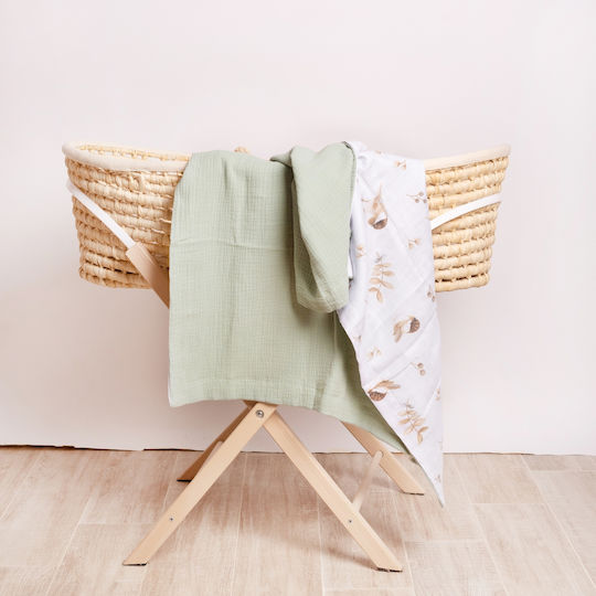 Kidizi Blanket Nursery Swaddling Blankets Cotton Green 110x75cm