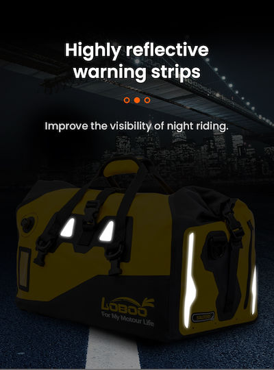 Loboo Waterproof Motorcycle Tail Bag 66lt Yellow
