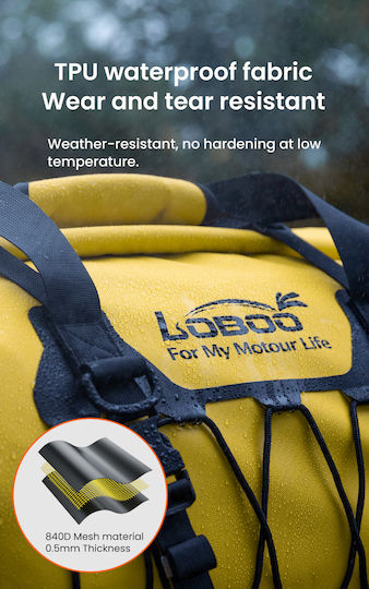 Loboo Waterproof Motorcycle Tail Bag 80lt Yellow