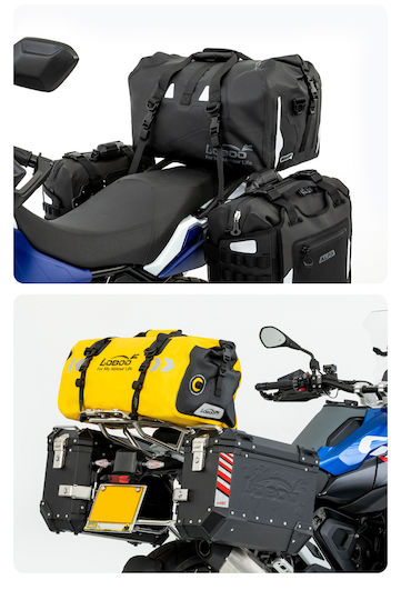 Loboo Waterproof Motorcycle Tail Bag 66lt Black