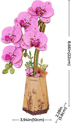 Rowood Παιχνίδι Κατασκευών Ξύλινo Purple Moth Orchid Purple Moth Orchid για Παιδιά 14+ Ετών