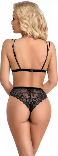 Cottelli Collection Sexy Dessous-Sets mit Spitze Schwarz 2 Stück