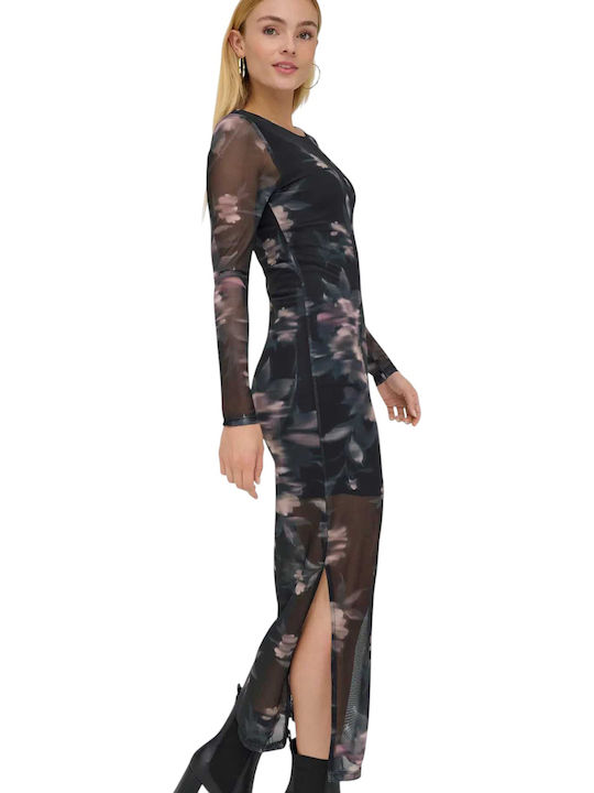 Life Midi Evening Dress with Lace & Mesh Twilight Mauve