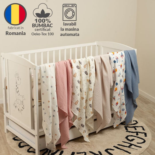 Kidizi Πάνα Αγκαλιάς Ροζ 100x100εκ. 2τμχ