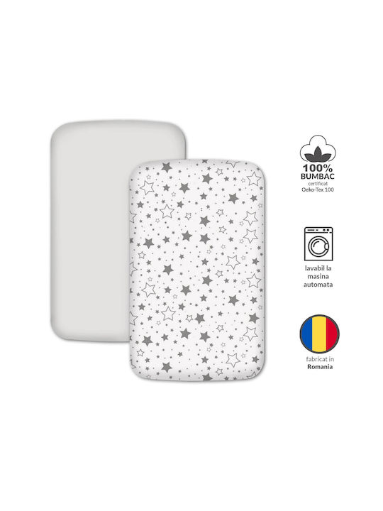 Kidizi Seturi de cearșafuri pentru bebeluși Pentru Patut Bumbac cu Cauciuc Gri 90x50buc 2buc