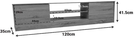TV Stand Sasa Sonoma L150xW35xH41.5cm