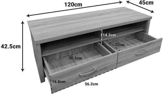 Suport TV Oak-anthracite L120xW45xH42.5cm