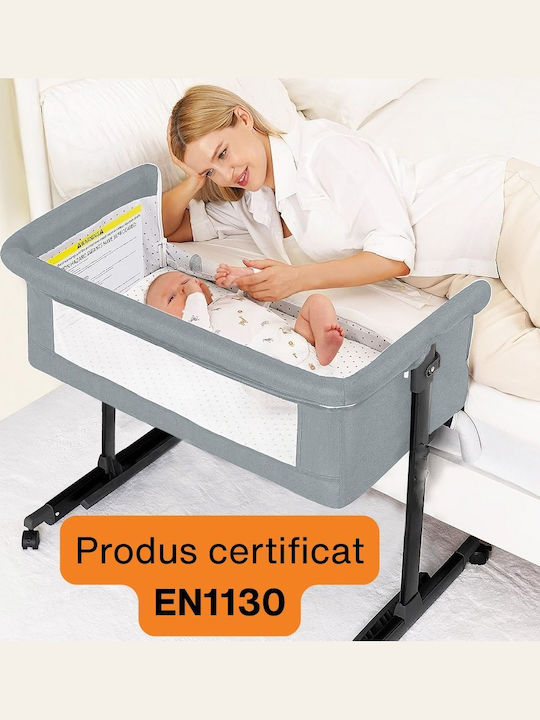 Kidizi Cradle-Park with Mattress and Wheels Gray
