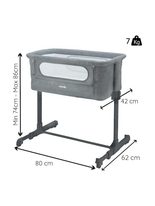 Kidizi Cradle-Park with Mattress and Wheels Gray