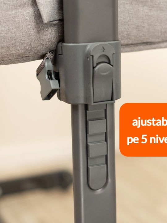 Kidizi Cradle-Park with Mattress and Wheels Gray