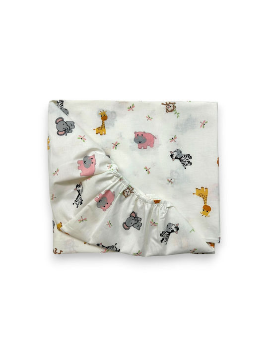 Bunny Bebe Seturi de cearșafuri pentru bebeluși Pentru Cradle Bumbac cu Cauciuc Multicolore 80x110buc 3buc
