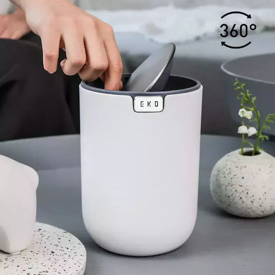 Eko Coș De Gunoi Fandy 2 Plastic Alb 1.5lt