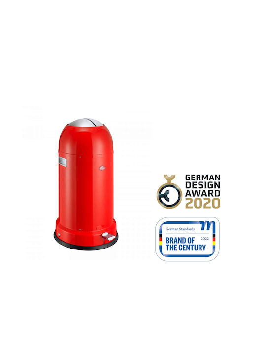 Wesco Waste Bin Waste Metallic with Pedal Red 33lt 1pcs